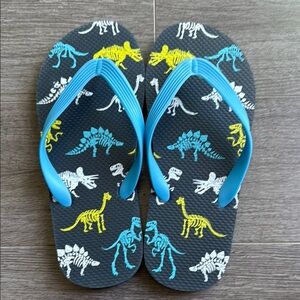 ⛱️⛱️⛱️Dinosaur Flip Flops - Blue and Yellow and NWOT